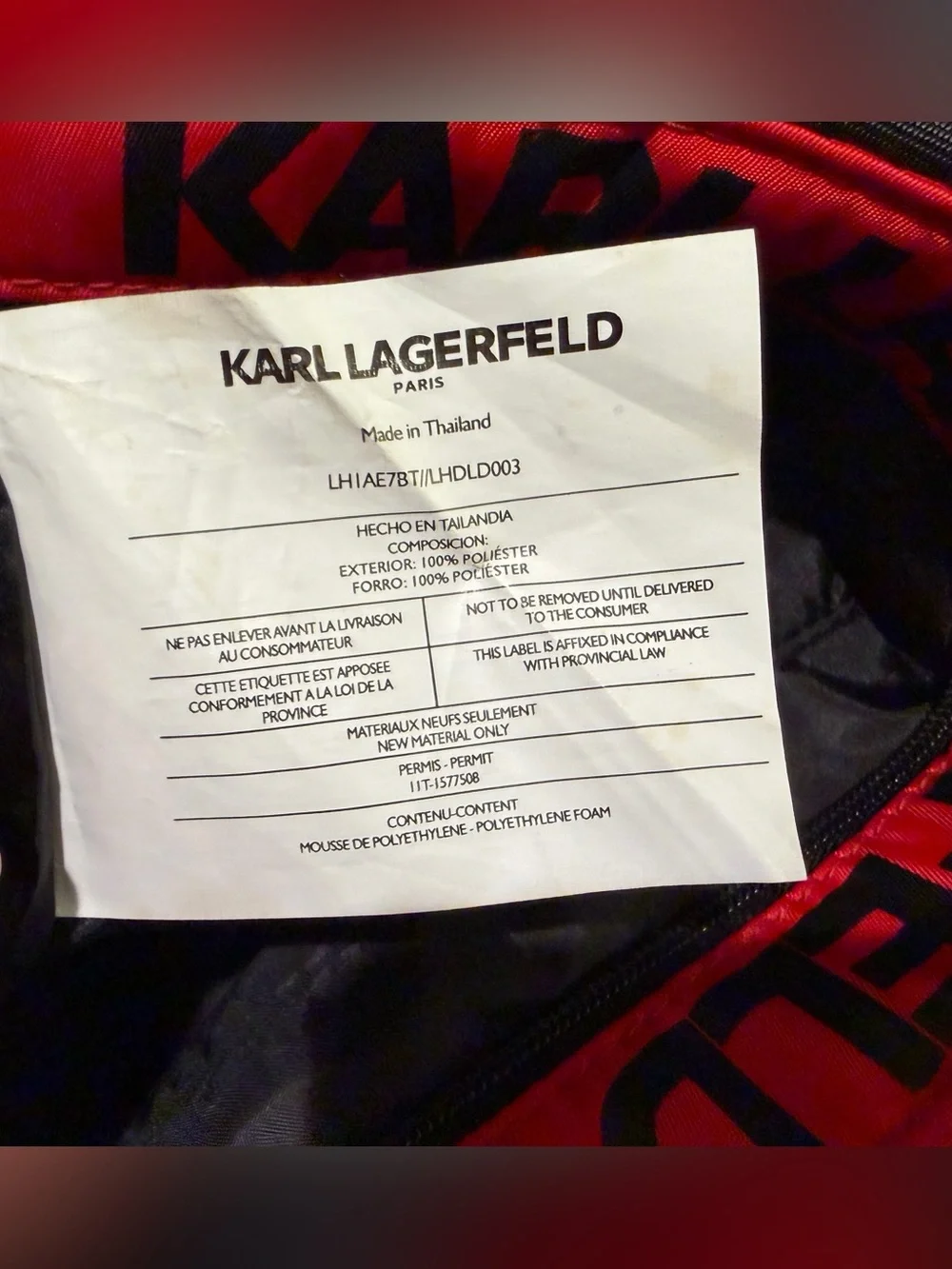 Karl Lagerfeld Paris Amour Tote Red/Black/Multi 14.75” x 14.25” x 6” +Strap NWOT